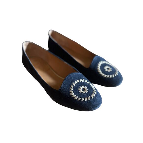 Jack Rogers Navy Blue Rebecca Suede Flats Size 8.5 - Picture 1 of 7
